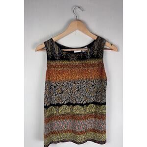 White Stag VTG Womens Tank Top Sleeveless Small Metallic Desert Tones Y2K Gold